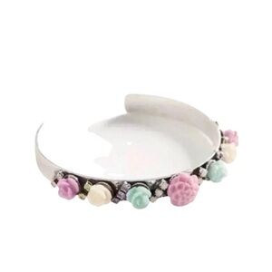Dannijo silver flower enamel bracelet